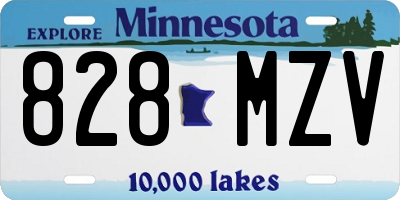MN license plate 828MZV
