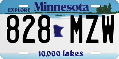 MN license plate 828MZW