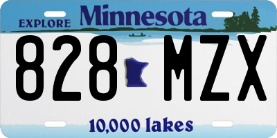 MN license plate 828MZX