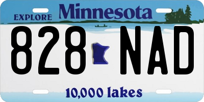MN license plate 828NAD