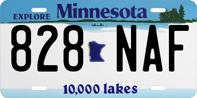 MN license plate 828NAF
