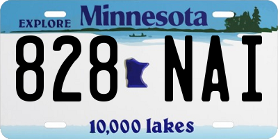MN license plate 828NAI