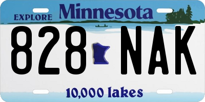 MN license plate 828NAK