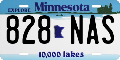 MN license plate 828NAS
