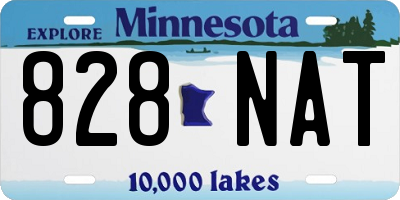 MN license plate 828NAT