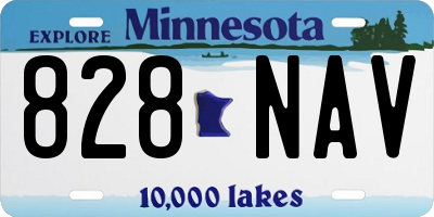 MN license plate 828NAV