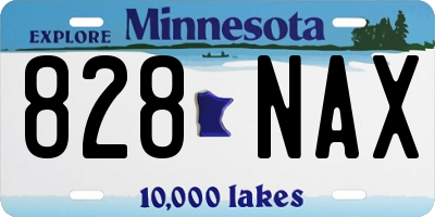 MN license plate 828NAX