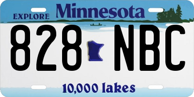 MN license plate 828NBC