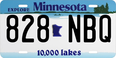 MN license plate 828NBQ