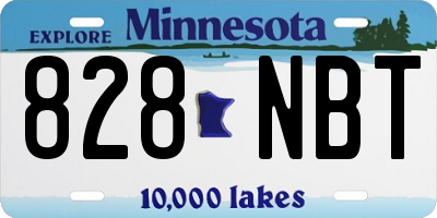 MN license plate 828NBT