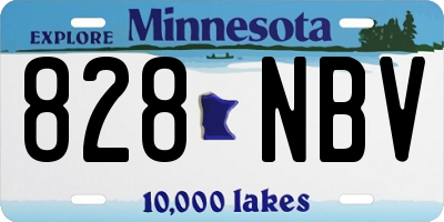 MN license plate 828NBV