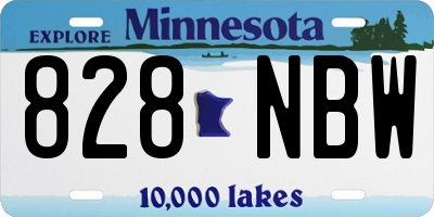 MN license plate 828NBW