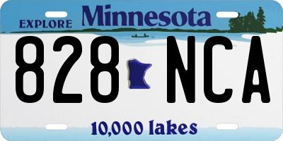 MN license plate 828NCA