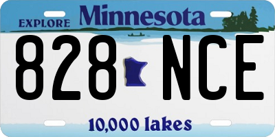MN license plate 828NCE