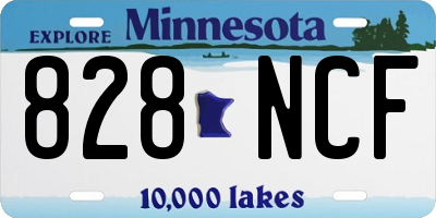MN license plate 828NCF