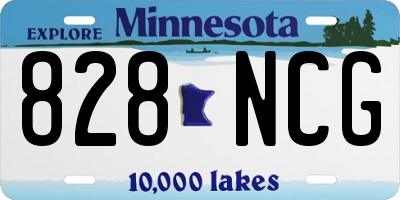 MN license plate 828NCG