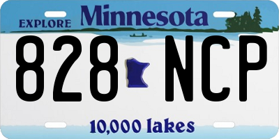 MN license plate 828NCP