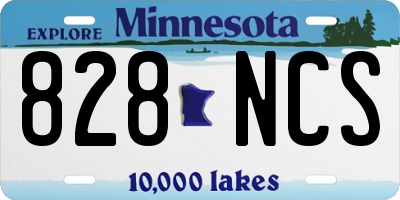 MN license plate 828NCS