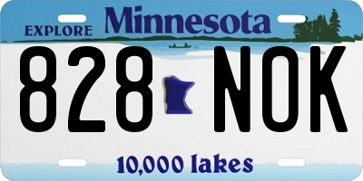 MN license plate 828NOK