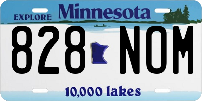 MN license plate 828NOM