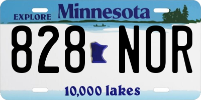 MN license plate 828NOR