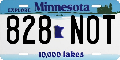 MN license plate 828NOT