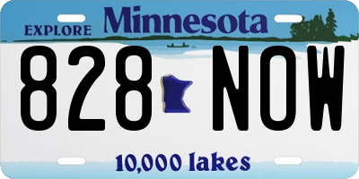 MN license plate 828NOW