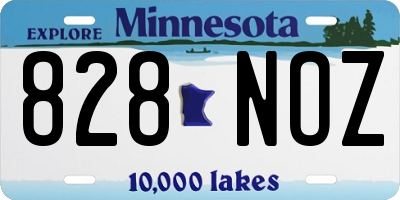 MN license plate 828NOZ