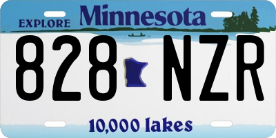MN license plate 828NZR