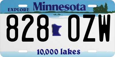MN license plate 828OZW