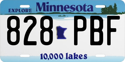MN license plate 828PBF