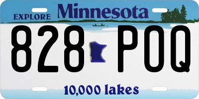 MN license plate 828POQ