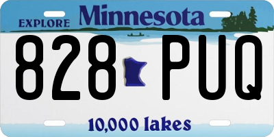 MN license plate 828PUQ