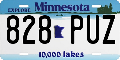 MN license plate 828PUZ