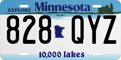 MN license plate 828QYZ