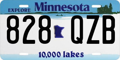 MN license plate 828QZB