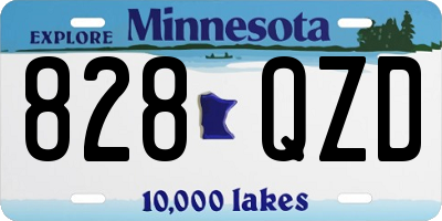 MN license plate 828QZD