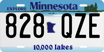 MN license plate 828QZE