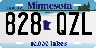 MN license plate 828QZL