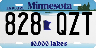 MN license plate 828QZT