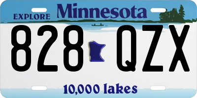 MN license plate 828QZX