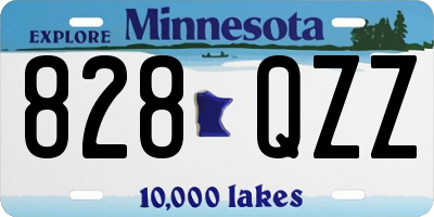 MN license plate 828QZZ
