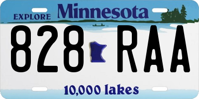 MN license plate 828RAA