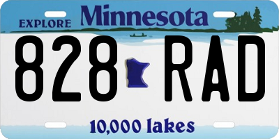MN license plate 828RAD