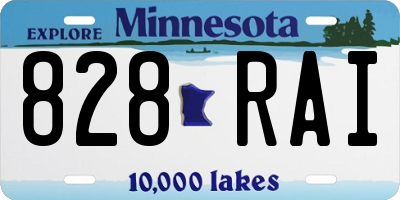 MN license plate 828RAI