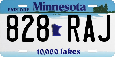 MN license plate 828RAJ