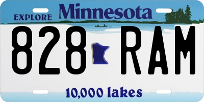 MN license plate 828RAM