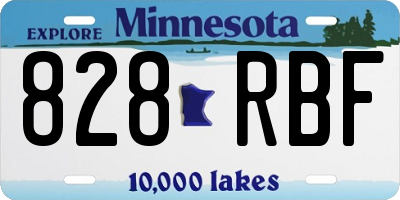 MN license plate 828RBF