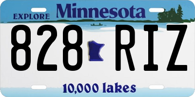 MN license plate 828RIZ