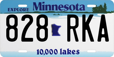 MN license plate 828RKA